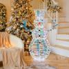 imageGoplus 6 FT Lighted Christmas Snowman PreLit Popup Christmas Decoration w 180 Cold White LED Lights Ground Stakes ampamp Zip Ties Included Festive Snowman Ornament for Home Yard3D SnowmanD
