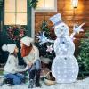 imageGoplus 6 FT Lighted Christmas Snowman PreLit Popup Christmas Decoration w 180 Cold White LED Lights Ground Stakes ampamp Zip Ties Included Festive Snowman Ornament for Home Yard3D SnowmanE