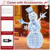 imageGoplus 6 FT Lighted Christmas Snowman PreLit Popup Christmas Decoration w 180 Cold White LED Lights Ground Stakes ampamp Zip Ties Included Festive Snowman Ornament for Home Yard3D SnowmanE
