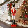 imageGoplus Christmas Nutcracker Xmas Nutcracker Figure wHigh Hat Beautiful Scepter Uniform ampamp Boots Indoor ampamp Outdoor Festival Decoration for Living Room Porch Yard Black Red Soldier 4Black Red Soldier
