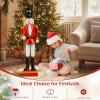imageGoplus Christmas Nutcracker Xmas Nutcracker Figure wHigh Hat Beautiful Scepter Uniform ampamp Boots Indoor ampamp Outdoor Festival Decoration for Living Room Porch Yard Black Red Soldier 4Black Red Soldier