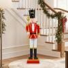 imageGoplus Christmas Nutcracker Xmas Nutcracker Figure wHigh Hat Beautiful Scepter Uniform ampamp Boots Indoor ampamp Outdoor Festival Decoration for Living Room Porch Yard Black Red Soldier 4Black Red Soldier