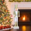 imageGoplus Christmas Nutcracker Xmas Nutcracker Figure wHigh Hat Beautiful Scepter Uniform ampamp Boots Indoor ampamp Outdoor Festival Decoration for Living Room Porch Yard Black Red Soldier 4White Golden Soldier