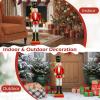 imageGoplus Christmas Nutcracker Xmas Nutcracker Figure wHigh Hat Beautiful Scepter Uniform ampamp Boots Indoor ampamp Outdoor Festival Decoration for Living Room Porch Yard Black Red Soldier 4Black Red Soldier