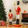 imageGoplus Christmas Nutcracker Xmas Nutcracker Figure wHigh Hat Beautiful Scepter Uniform ampamp Boots Indoor ampamp Outdoor Festival Decoration for Living Room Porch Yard Black Red Soldier 4Black Red Soldier