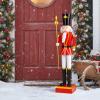imageGoplus Christmas Nutcracker Xmas Nutcracker Figure wHigh Hat Beautiful Scepter Uniform ampamp Boots Indoor ampamp Outdoor Festival Decoration for Living Room Porch Yard Black Red Soldier 4Black Red Soldier