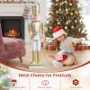 imageGoplus Christmas Nutcracker Xmas Nutcracker Figure wHigh Hat Beautiful Scepter Uniform ampamp Boots Indoor ampamp Outdoor Festival Decoration for Living Room Porch Yard Black Red Soldier 4White Golden Soldier