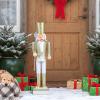imageGoplus Christmas Nutcracker Xmas Nutcracker Figure wHigh Hat Beautiful Scepter Uniform ampamp Boots Indoor ampamp Outdoor Festival Decoration for Living Room Porch Yard Black Red Soldier 4White Golden Soldier