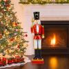 imageGoplus Christmas Nutcracker Xmas Nutcracker Figure wHigh Hat Beautiful Scepter Uniform ampamp Boots Indoor ampamp Outdoor Festival Decoration for Living Room Porch Yard Black Red Soldier 4Black Red Soldier