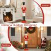 imageGoplus Christmas Nutcracker Xmas Nutcracker Figure wHigh Hat Beautiful Scepter Uniform ampamp Boots Indoor ampamp Outdoor Festival Decoration for Living Room Porch Yard Black Red Soldier 4Black Red Soldier