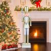 imageGoplus Christmas Nutcracker Xmas Nutcracker Figure wHigh Hat Beautiful Scepter Uniform ampamp Boots Indoor ampamp Outdoor Festival Decoration for Living Room Porch Yard Black Red Soldier 4White Golden Soldier