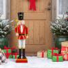 imageGoplus Christmas Nutcracker Xmas Nutcracker Figure wHigh Hat Beautiful Scepter Uniform ampamp Boots Indoor ampamp Outdoor Festival Decoration for Living Room Porch Yard Black Red Soldier 4Black Red Soldier