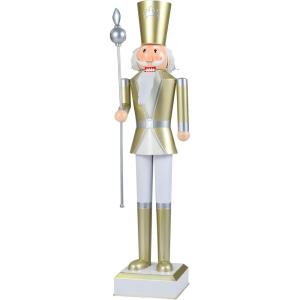 imageGoplus Christmas Nutcracker Xmas Nutcracker Figure wHigh Hat Beautiful Scepter Uniform ampamp Boots Indoor ampamp Outdoor Festival Decoration for Living Room Porch Yard Black Red Soldier 4White Golden Soldier