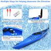 imageGoplus Single 12 FT Sitin Kayak Touring Fishing Keel Kayaks WAluminum Paddle Detachable Rudder Storage Bin Cup Holder Lightweight One Person Recreational Ocean Kayak for Adults