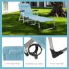 imageGoplus Chaise Lounge Chair Folding Outdoor Patio Lounger with Cup Holder ampamp Detachable Headrest Comfortable for Garden Beach Pool Sunbathing 7Position Adjustable 1 BlueBlue