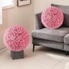 imageGoplus 175 Inch Topiary Balls Artificial Outdoor Set of 2 Faux Pink Eucalyptus Decorative Balls Fake Plant Sphere Round Artificial Plant Balls for Front Door Porch Backyard Home DcorPink