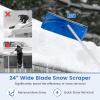 imageGoplus Snow Roof Rake 3420 FT Extendable Snow Removal Tool with 24quot Wide Blade ampamp Wheels Lightweight ScratchProof Aluminum House Rooftop Rake for Leaves Debris Removal