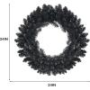 imageGoplus 24 Black Christmas Wreath Prelit Artificial Halloween Wreath w 35 Purple LED Lights Builtin Waterproof Timer Front Door Wreath for Indoor Outdoor Home Party DecorationBlack