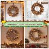 imageGoplus 24 Black Christmas Wreath Prelit Artificial Halloween Wreath w 35 Purple LED Lights Builtin Waterproof Timer Front Door Wreath for Indoor Outdoor Home Party DecorationBrown