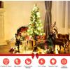 imageGoplus 4 FT Christmas Tree PreLit Tabletop Artificial Entrance Tree with 60 Led Lights Gold Urn Base Pine Cones and Red Berries 4 FT Led Light