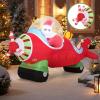 imageGoplus 72 Ft Animated Inflatable Santa on Plane Lighted Christmas Santa Claus ampamp Plane with Spinning Propeller Bright LED Lights Prelit Blow up Yard Decoration for Lawn Garden IndoorsCopter Captain
