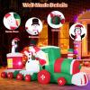 imageGoplus 72 Ft Animated Inflatable Santa on Plane Lighted Christmas Santa Claus ampamp Plane with Spinning Propeller Bright LED Lights Prelit Blow up Yard Decoration for Lawn Garden IndoorsHappy Train