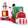 imageGoplus 72 Ft Animated Inflatable Santa on Plane Lighted Christmas Santa Claus ampamp Plane with Spinning Propeller Bright LED Lights Prelit Blow up Yard Decoration for Lawn Garden IndoorsHappy Train