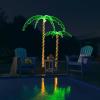imageGoplus 5FT Lighted Palm Trees for Outside Patio Tropical Light Up LED Artificial Fake Trees with 198 LED Lights Christmas Palm Tree for Outdoor Indoor Holiday Backyard Poolside Garden Decor5FT7FT