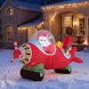 imageGoplus 72 Ft Animated Inflatable Santa on Plane Lighted Christmas Santa Claus ampamp Plane with Spinning Propeller Bright LED Lights Prelit Blow up Yard Decoration for Lawn Garden IndoorsCopter Captain