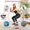 imageGoplus Vibration Plate Exercise Machine Vibrating Platform for Lymphatic Drainage wRemote LED Display Home Workout Full Body Shake Board for Weight LossPinkWhite