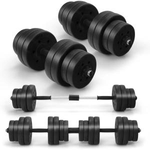imageGoplus Adjustable Dumbbells 66 LBS Free Weights 3 in 1 Changeable Dumbbell and Barbell Set with Connectors for Men Women Home Gym Fitness Workout Strength Training