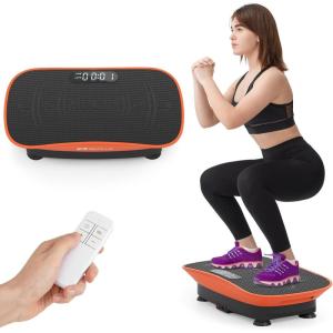 imageGoplus Vibration Plate Exercise Machine Vibrating Platform for Lymphatic Drainage wRemote LED Display Home Workout Full Body Shake Board for Weight LossBlackOrange
