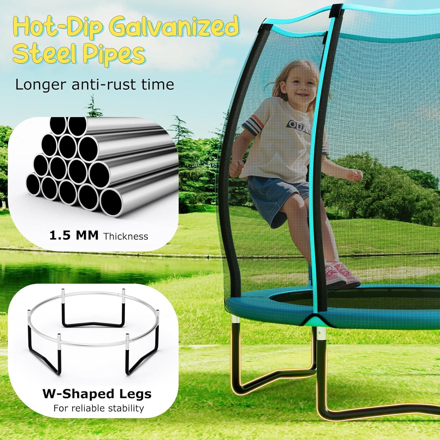 imageGoplus 55quot Trampoline for Kids ASTM Approved Mini Toddler Trampoline wEnclosure Safety Net NoGap Safe Design 45 FT Indoor Outdoor Small Recreational Rebounder for Boys Girls