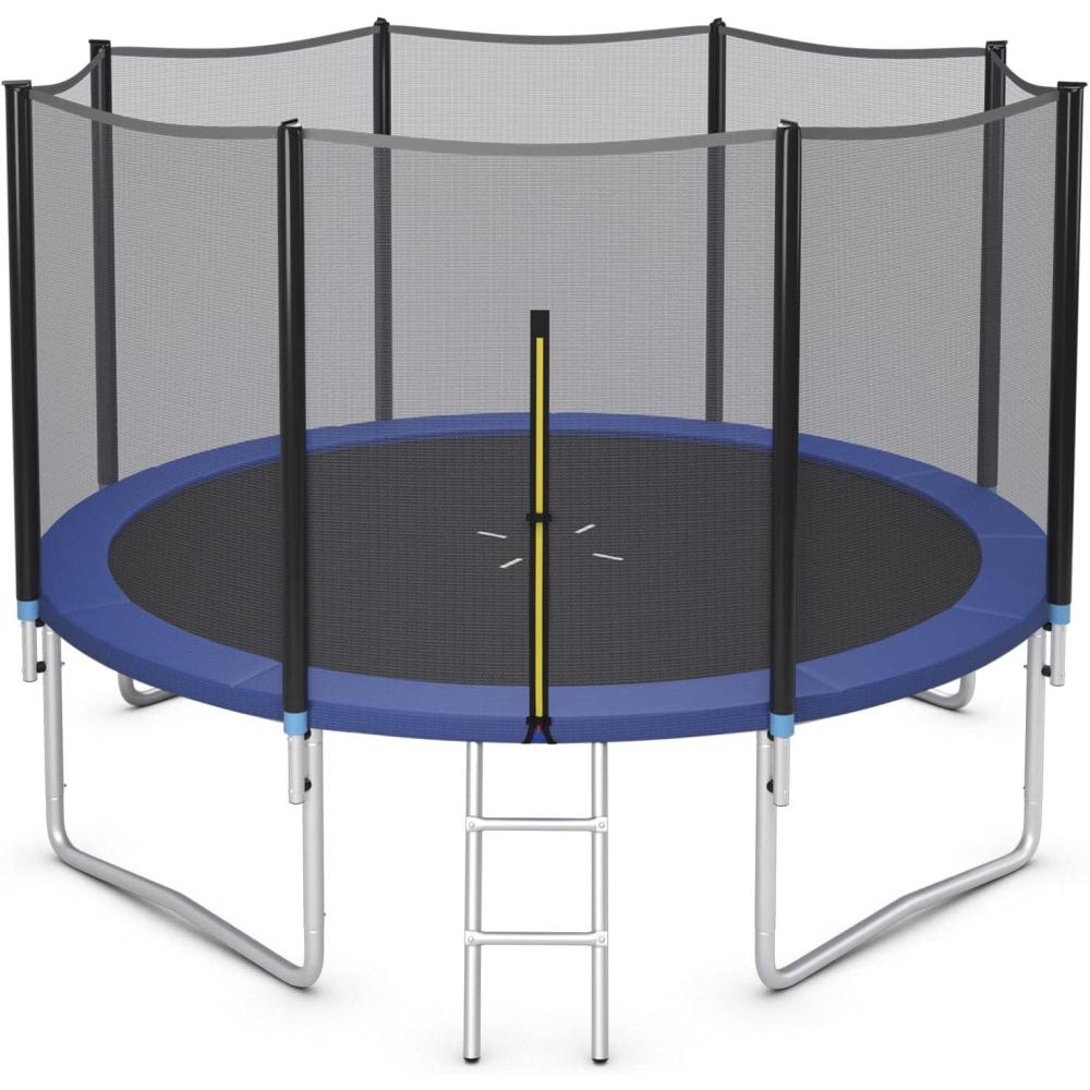 imageGoplus Kids Trampoline 8FT 10FT 12FT 14FT 15FT 16FT ASTM Approved Recreational Outdoor Trampolines WEnclosure Net Ladder Big Trampoline for Backyard Kids AdultsExternalNet14FT