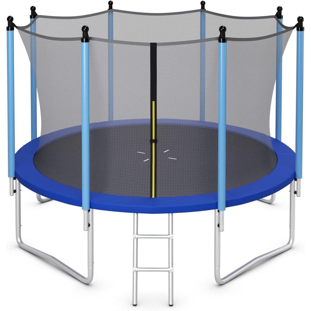 imageGoplus Kids Trampoline 8FT 10FT 12FT 14FT 15FT 16FT ASTM Approved Recreational Outdoor Trampolines WEnclosure Net Ladder Big Trampoline for Backyard Kids AdultsInternalNet14FT