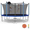 imageGoplus Outdoor Trampolines 12FT 14FT 15FT 16FT ASTM Approved Trampoline wBasketball Hoop Enclosure Net Safety Pad NonSlip Ladder Recreational Trampoline for Kids and Adults12 FT