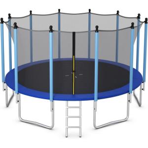 imageGoplus Kids Trampoline 8FT 10FT 12FT 14FT 15FT 16FT ASTM Approved Recreational Outdoor Trampolines WEnclosure Net Ladder Big Trampoline for Backyard Kids AdultsInternalNet16FT