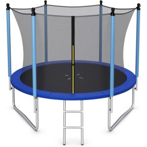 imageGoplus Kids Trampoline 8FT 10FT 12FT 14FT 15FT 16FT ASTM Approved Recreational Outdoor Trampolines WEnclosure Net Ladder Big Trampoline for Backyard Kids AdultsInternalNet8FT