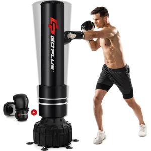 imageGoplus Freestanding Punching Bag 71quot 182 LBS Heavy Boxing Bag with 25 Suction Cups Boxing Gloves Filling Base Kickboxing Bag with Stand for Adult Youth Men Women MMA Muay Thai Fitness