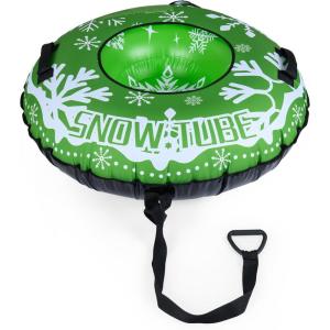 imageGoplus Inflatable Snow Tube 42quot HeavyDuty Snow Sledding Tube with Detachable Tow Strap Thickened Bottom 3in1 Valve Handles Winter Outdoor Fun Toy for Kids ampamp Adults Christmas BirthdayGreen