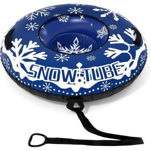 imageGoplus Inflatable Snow Tube 42quot HeavyDuty Snow Sledding Tube with Detachable Tow Strap Thickened Bottom 3in1 Valve Handles Winter Outdoor Fun Toy for Kids ampamp Adults Christmas BirthdayBlue