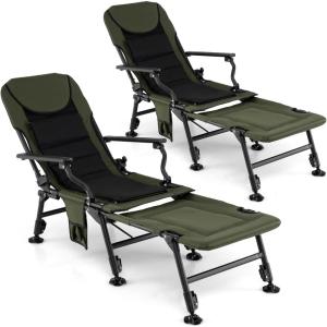 imageGoplus Oversized Foldable Fishing Chair for Adults Heavy Duty AllTerrain Camping Chair with Detachable Footrest Padded HighBack Armrest Adjustable Feet Portable Recliner for Outdoor Patio Beach2