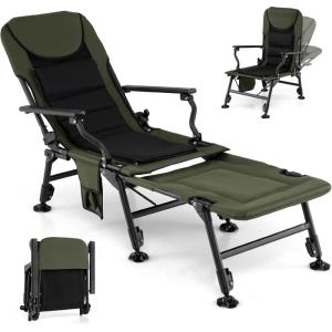 imageGoplus Oversized Foldable Fishing Chair for Adults Heavy Duty AllTerrain Camping Chair with Detachable Footrest Padded HighBack Armrest Adjustable Feet Portable Recliner for Outdoor Patio Beach1