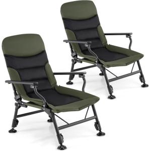 imageGoplus Oversized Foldable Fishing Chair for Adults Heavy Duty AllTerrain Camping Chair with Padded HighBack Armrest Adjustable Feet Portable Recliner for Outdoor Patio Beach Garden2
