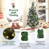 imageGoplus 3ft PreLit Mini Tabletop Christmas Tree Artificial Small Battery Operated Xmas Tree with 30 Warm White LED Lights Timer 98 Flocked PVC ampamp Pine Needles for Home Office Decoration