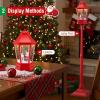 imageGoplus 53 Ft Christmas Snowy Street Lamp 2in1 Musical Lamp Post ampamp Snow Globe Lantern w 8 Tunes Blowing Snow 60 Warm White LED Lights for Entryway Fireplace Porch Snowing Santa wSnow Man