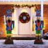 imageGoplus 6 FT Lighted Nutcracker with Sword LifeSize ChristmasSoldier w 110 LED Lights 3D PreLit Nutcracker Ornament for Indoor ampamp Outdoor Displays
