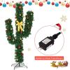 imageGoplus 6 FT PreLit Artificial Cactus Christmas Tree with LED Lights and Ball Ornaments Perfect Holiday Decoration Indoor Xmas Tree6 feet