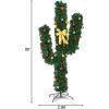 imageGoplus 6 FT PreLit Artificial Cactus Christmas Tree with LED Lights and Ball Ornaments Perfect Holiday Decoration Indoor Xmas Tree6 feet