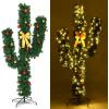 imageGoplus 6 FT PreLit Artificial Cactus Christmas Tree with LED Lights and Ball Ornaments Perfect Holiday Decoration Indoor Xmas Tree6 feet